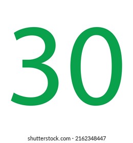 30 NUMBER SIMPLE CLIP ART VECTOR ILLUSTRATION