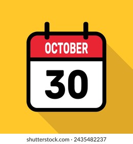 30 October Calendar Vector illustration background design.