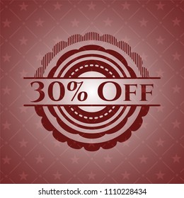 30% Off badge with red background