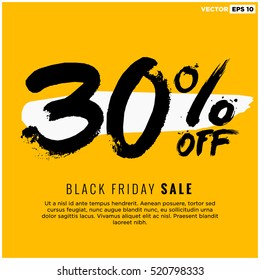 30% OFF Black Friday Sale (Promotional Poster Design Vector Illustration) With Text Box Template