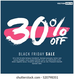 30% OFF Venda Black Friday (Design de cartaz promocional Ilustração Vector) Com Template Caixa de Texto