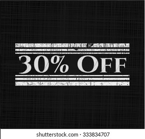30% Off chalkboard emblem written on a blackboard