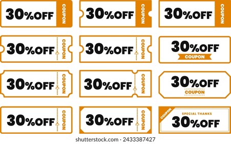 30% de descuento conjunto de cupones (12 tipos)