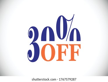 30% off discount promotion sale Brilliant poster. Sale and discount labels. Price off tag icon. special offer