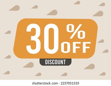 30% Off discount. Special offer and price drop. Banner for business, sales and special promotion on light background