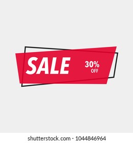 30% OFF Discount Sticker. Discount Offer Price Label, Vector Price Discount Symbol.