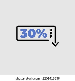 30 % RABATT mit Pfeil