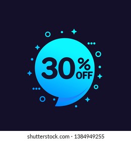 30 off discount, vector banner
