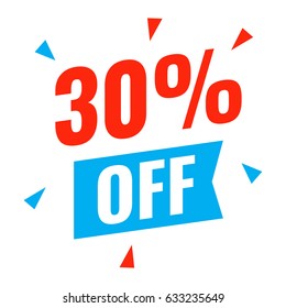 30% off. Flat vector illustration on white background. Can be used business company. 