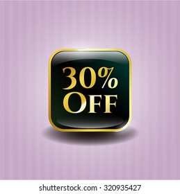 30 % Rabatt auf goldenes Emblem