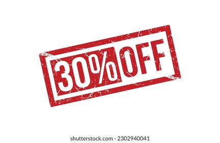 30% Off grunge rubber stamp on white background. 30% Off Rubber Stamp.