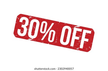 30% Off grunge rubber stamp on white background. 30% Off Rubber Stamp.