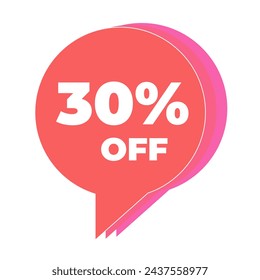 30% off icon.
Vector discount icon.
3D sales icon