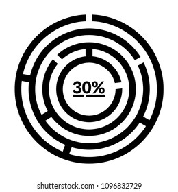 30% off and labyrinth icon