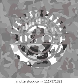 30% Off on grey camo pattern