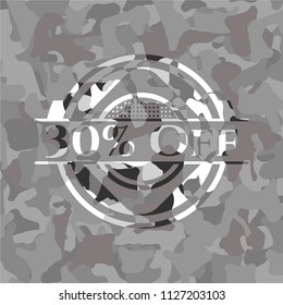 30% Off on grey camouflaged pattern