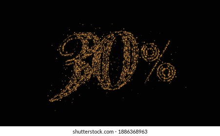30% OFF Particle Sale Discount Banner. Discount offer price tag. Vector Modern Sticker Illustration.