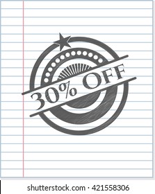 30 % Rabatt auf Bleistift-Effekt
