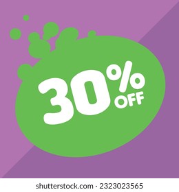 30% off per cent, percentage number in a colored circle, promotion, big sale, colorful background