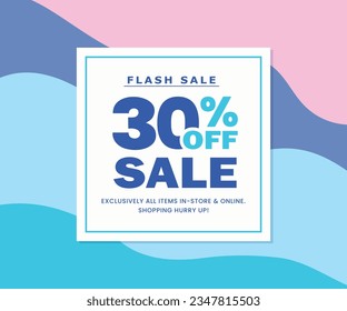 30% OFF Promo Coupon. Fashion Sale Banner. Special Offer Summer Discount Promotion. Sale Discount Offer.