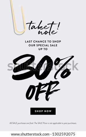 30% Off Promotion Sale Web Banner.