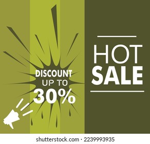 30% off promotion template with some brown and green gradient background