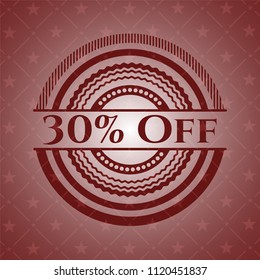30% Off red emblem. Retro