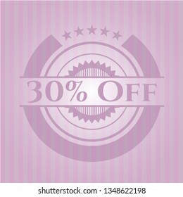 30% Off retro pink emblem