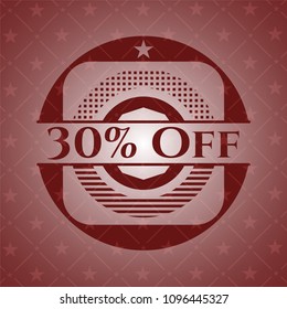  30% Off retro style red emblem