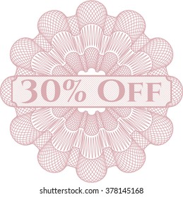 30% Off rosette (money style emplem)
