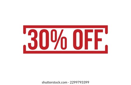 30% Off rubber stamp vector illustration on white background. 30% Off rubber stamp.