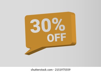 30% off sale 3d text box vector design element
