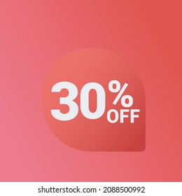 30% off Sale banner offer ad discount promotion vector banner. price discount offer. season sale promo sticker colorful background