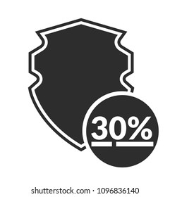30% off and shield icon