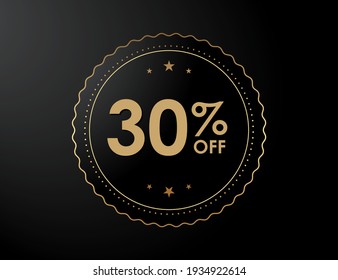 30% off sign, 30 percent Discount special offer vector illustration
