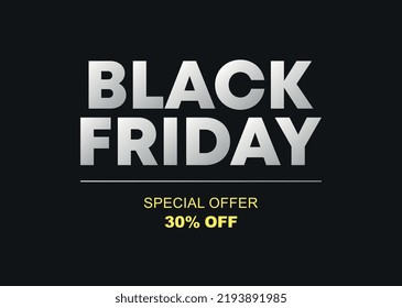 30% off. Special Offer Black Friday. Vector illustration price discount. Campaign for stores, retail.