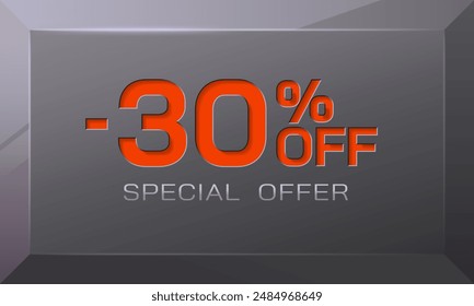 -30 off Special offer. Poster banner. Vector illustration. Editable. EPS10.
