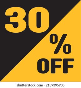 Up To 30% Off Special Offer sale sticker black and gold, vector illustration