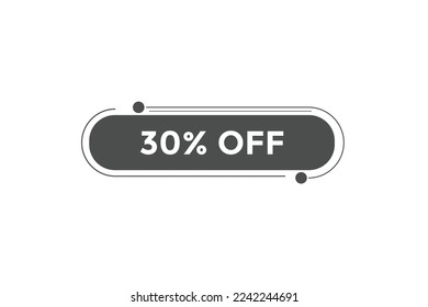 30% off special offers. Marketing sale banner for discount offer. Hot sale, super sale up to 30%  off sticker label template
