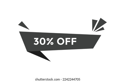 30% off special offers. Marketing sale banner for discount offer. Hot sale, super sale up to 30%  off sticker label template
