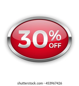 30% off vector badge, silver