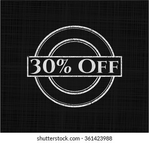 30% Off written with chalkboard texture