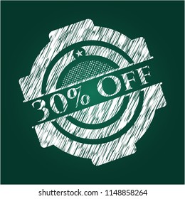30% Off written on a chalkboard