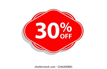 30 offer tag discount vector icon stamp
