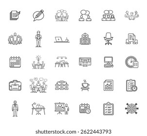 30 Office Work and Team Icons set
