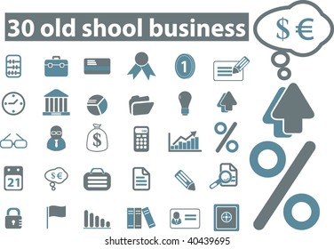30 old school business icons. vector
