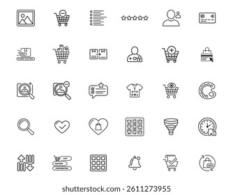 30 Online Store UI Icons set
