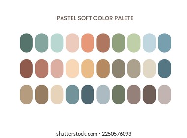 30 Kollektion des Farbpalettenkatalogs in Pastellfarben in RGB HEX