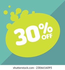 30% per center, percentage number in a colored circle, promotion, big sale, colorful background