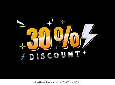30 percent discount banner, Sale offer sign. Special offer symbol. Discount promotion